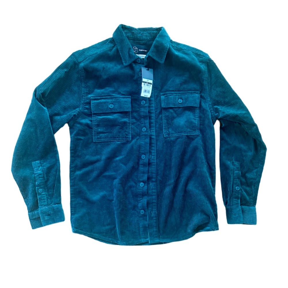 Men's Casual Fit Corduroy Button-Down Shirt - Original Use Green XS